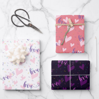 Lovely Heart & Heartfelt Love Wrapping Paper Sheets