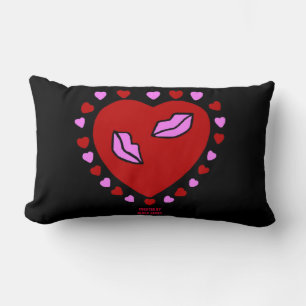 Lovely Heart Kisses Lumbar Pillow