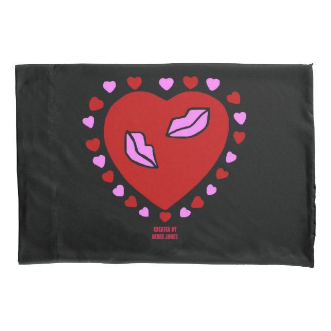 Lovely Heart Kisses Standard Pillowcase (Front)