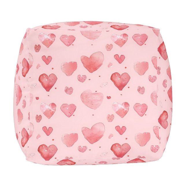 Lovely heart pattern Small Cube Pouf (Bottom)