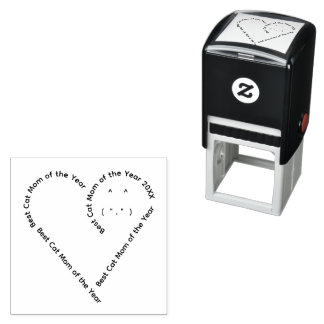 Lovely heart shaped text cat mom self-inking stamp