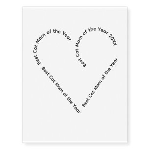 Lovely heart shaped text cat mom temporary tattoos