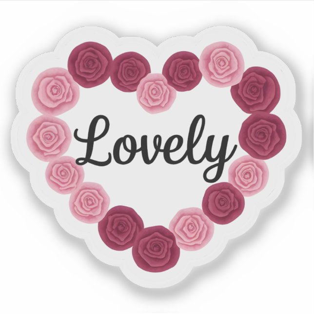 Lovely Heart Valentine Day Sticker (Front)