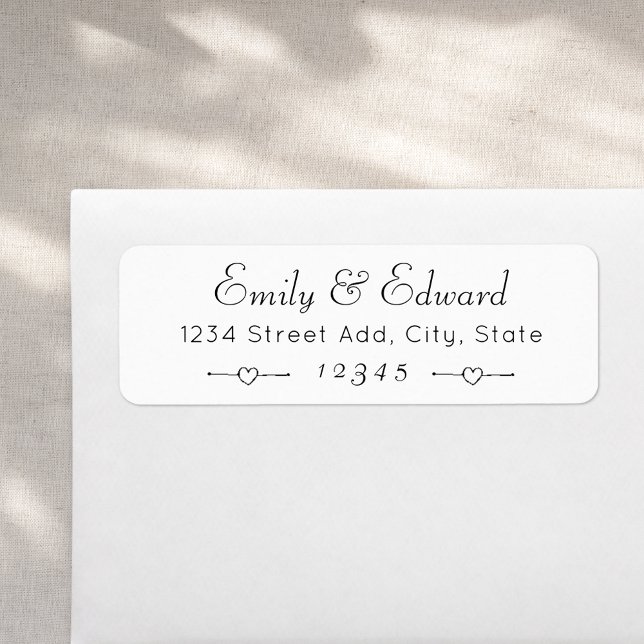 Lovely Hearts Couple Names Wedding Return Address Label (Creator Uploaded)