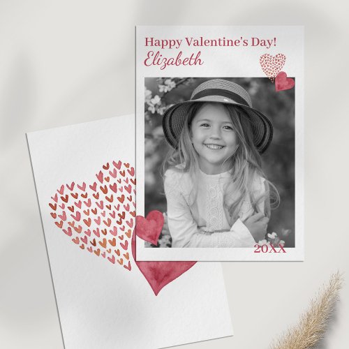 Lovely Hearts Custom Photo Valentines Day Card