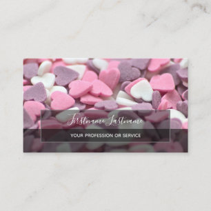Lovely hearts elegant rectangles semi-transparent  business card