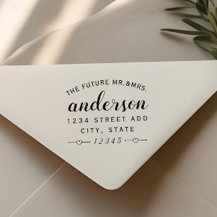 Lovely Hearts Future Mr. and Mrs. Wedding Address Rubber Stamp