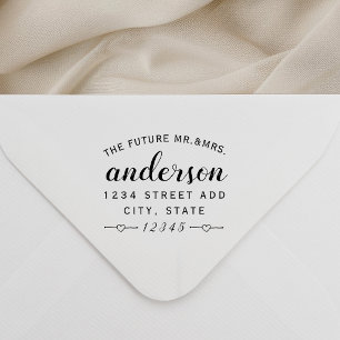Lovely Hearts Future Mr. and Mrs. Wedding Address Self-inking Stamp