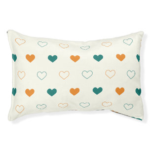 Lovely hearts / green orange cream pet bed
