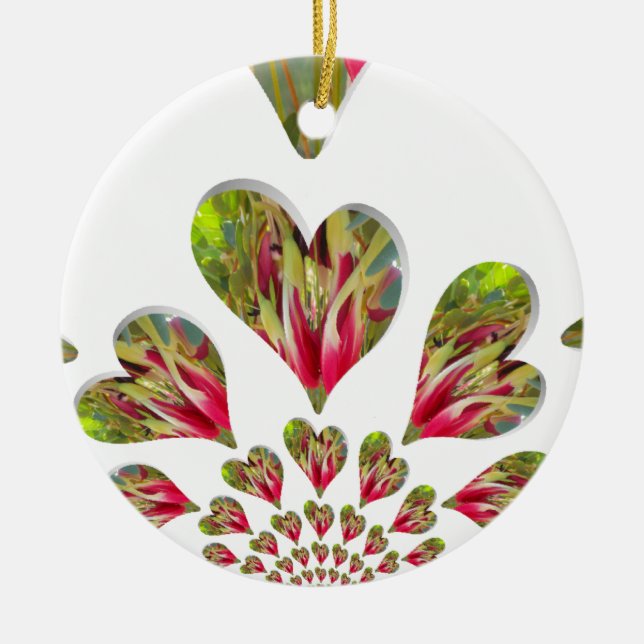 Lovely Hearts Humanitarian Day The World Needs Lov Ceramic Ornament (Front)