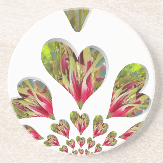 Lovely Hearts Humanitarian Day The World Needs Lov Sandstone Coaster (Front)