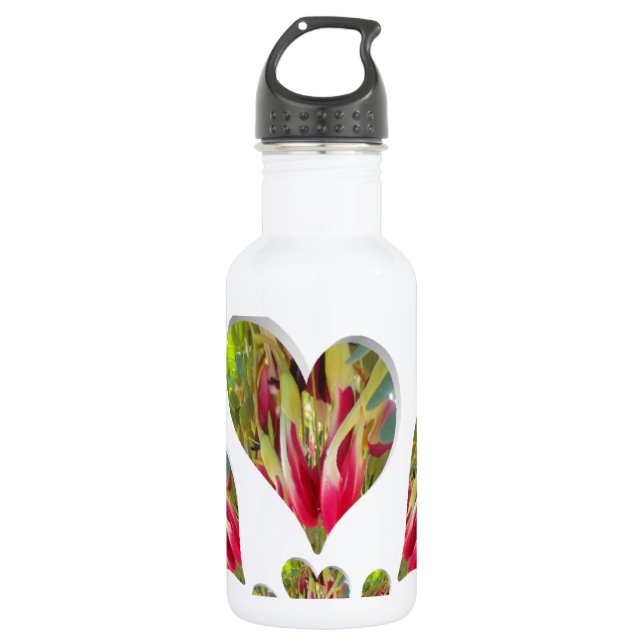 Lovely Hearts Humanitarian Day The World Needs Lov Stainless Steel Water Bottle (Front)