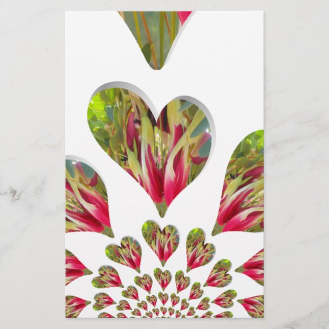 Lovely Hearts Humanitarian Day The World Needs Lov Stationery (Front)