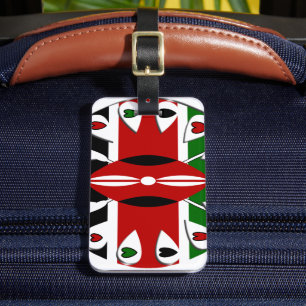 Lovely Hearts Kenya: Flag Art Motif Luggage Tag