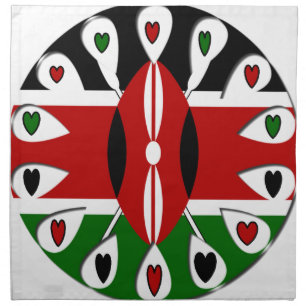 Lovely Hearts Kenya: Flag Art Motif Napkin