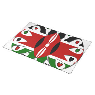 Lovely Hearts Kenya: Flag Art Motif Placemat
