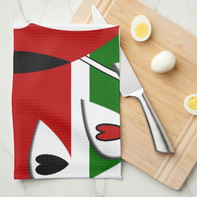 Lovely Hearts Kenya: Flag Art Motif Towel (Quarter Fold)