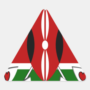 Lovely Hearts Kenya: Flag Art Motif Triangle Sticker