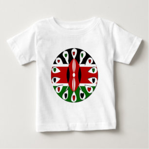 Lovely Hearts Kenya: Flag Love and Unity Art Motif Baby T-Shirt