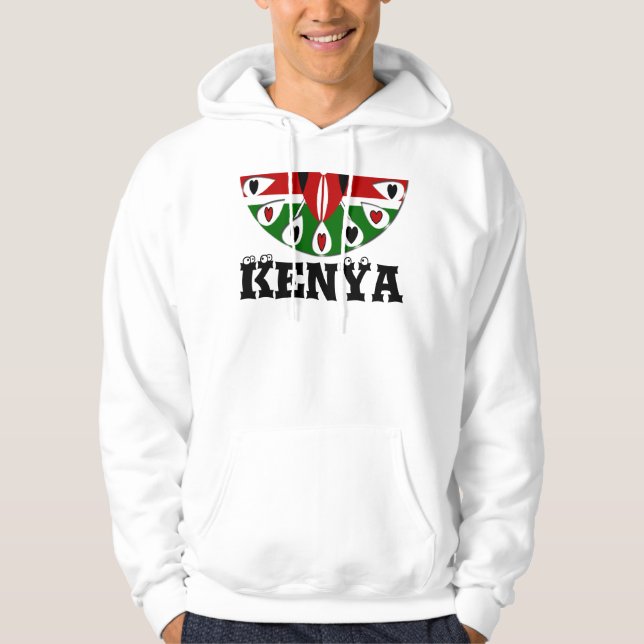 Lovely Hearts Kenya: Flag Love and Unity Art Motif Hoodie (Front)