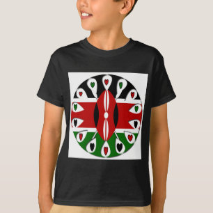 Lovely Hearts Kenya: Flag Love and Unity Art Motif T-Shirt