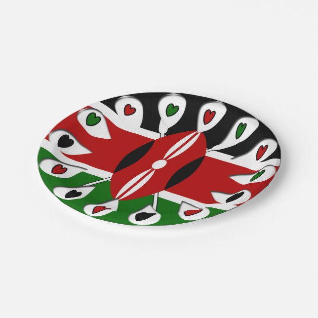 Lovely Hearts Kenya Paper Plates (Angled)