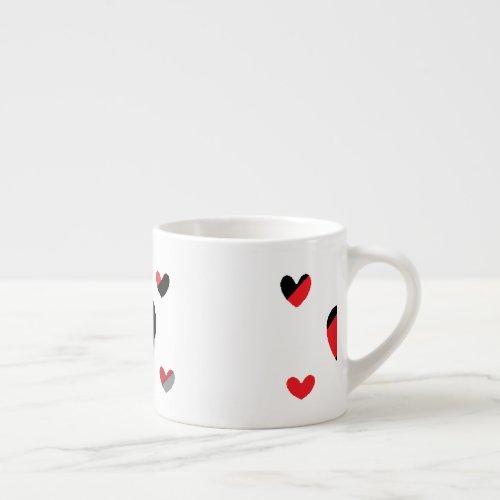 Lovely hearts pattern espresso cup