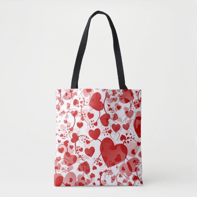 Lovely Hearts pattern VII + your ideas Tote Bag (Front)