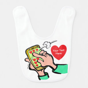Lovely Hearts Phone Swipe Baby Bib