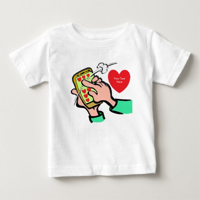 Lovely Hearts Phone Swipe T-shirt (Front)