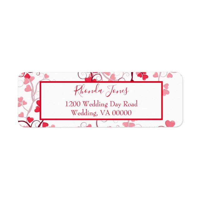 Lovely hearts red and white label (Front)