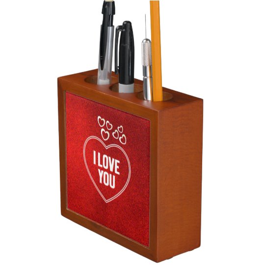 Lovely Hearts Red Desk Organizer Zazzle Lovely Hearts Red Desk Organizer