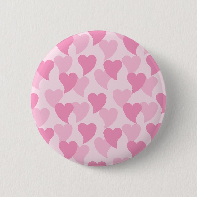 Lovely Hearts Seamless Pattern Button (Front)