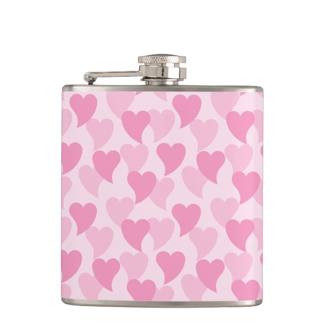 Lovely Hearts Seamless Pattern Flask (Front)