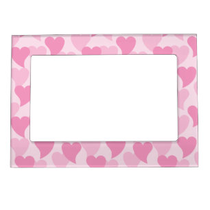 Lovely Hearts Seamless Pattern Magnetic Frame