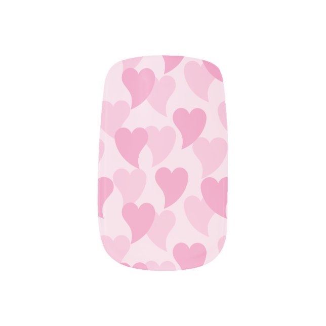 Lovely Hearts Seamless Pattern Minx Nail Art (Left Thumb)