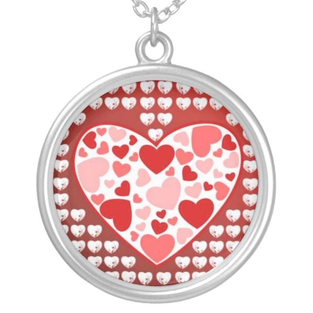 Lovely Hearts Silver Plated Necklace (Front)