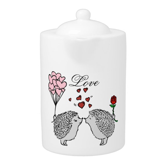 Lovely Hedgehogs Teapot (Front)