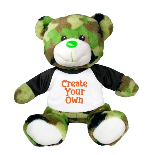 Lovely High-Quality Green Camo Teddy 9” Plushie (Front)