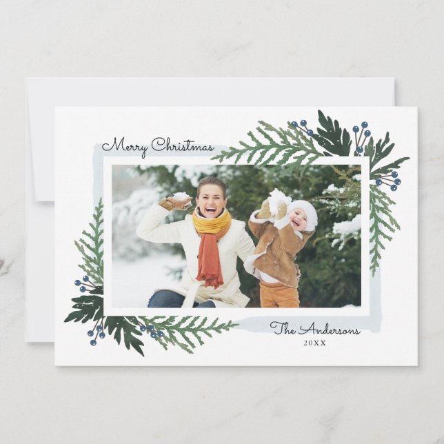 Lovely Holiday - Christmas Photo Card (Front)