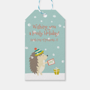 Lovely Holiday - Hedgehog Fun Christmas Gift Tags