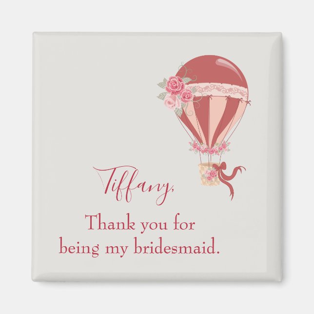 Lovely hot air balloon thank you magnet (Front)