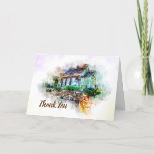 Lovely House Art for Realtor or Mortgage Lender - Thank You Card