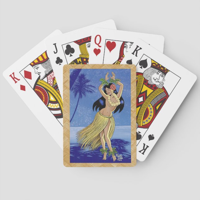 Lovely Hula Maiden Poker Cards (Back)
