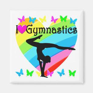 LOVELY I LOVE GYMNASTICS DESIGN MAGNET