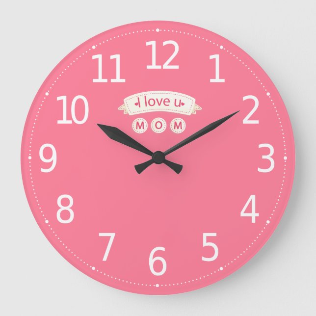 Lovely I Love You Mom Mother's Day | Wall Clock (Front)