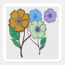 Lovely illustration of four flowers