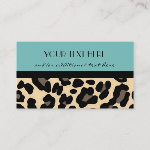 Lovely in Leopard, Robin's Egg Blue Business Card Templates