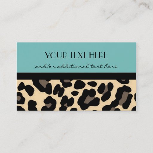 Customizable Lovely in Leopard, Robin's Egg Blue Business Card Templates
