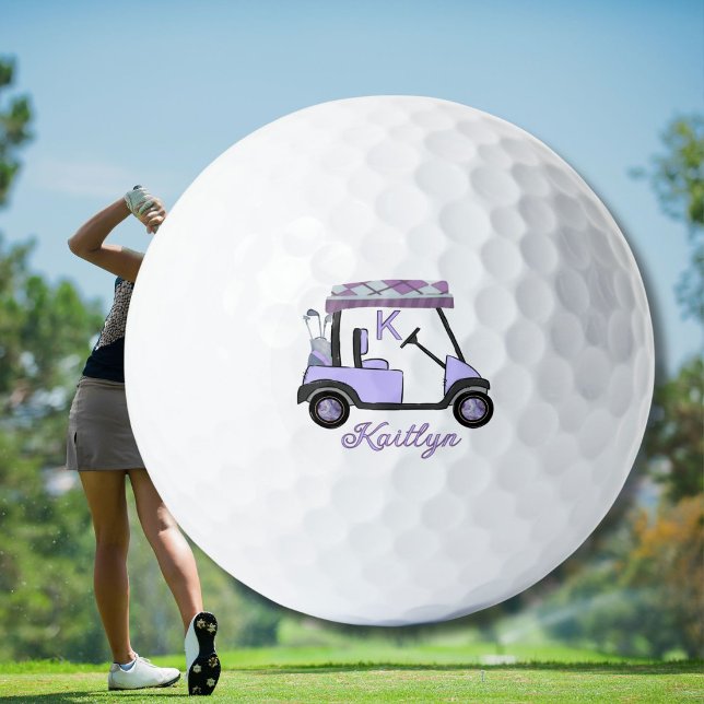 Lovely in Lilac Custom Golf Cart Name Monogram Balls (Creator Uploaded)